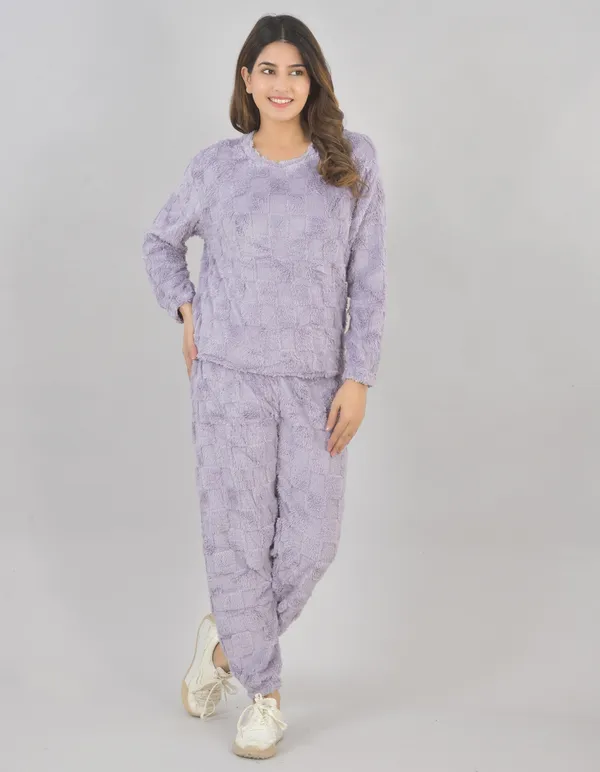 Purple_Winterwear_Checkered_Night_Suit_For_Women