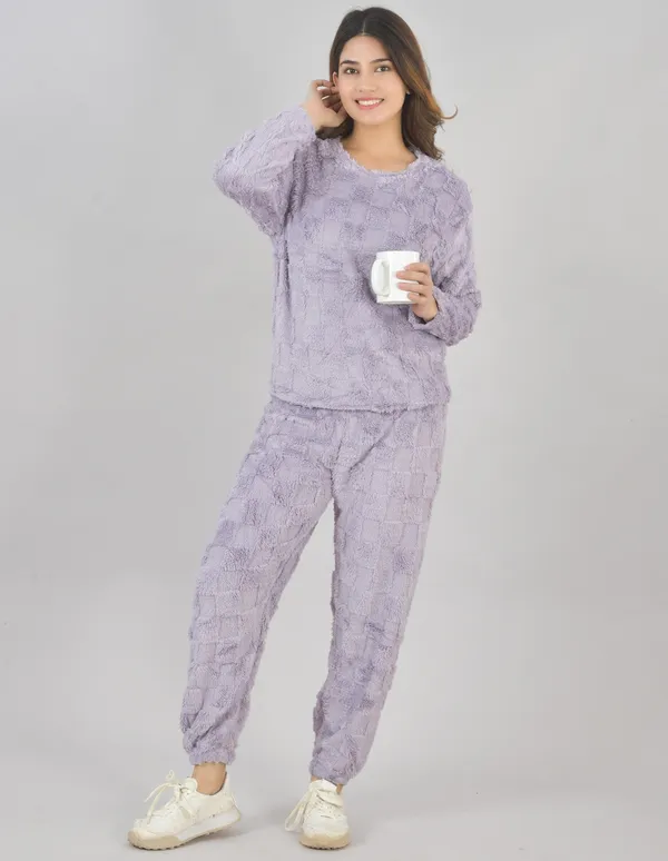 Purple_Winterwear_Checkered_Night_Suit_For_Women