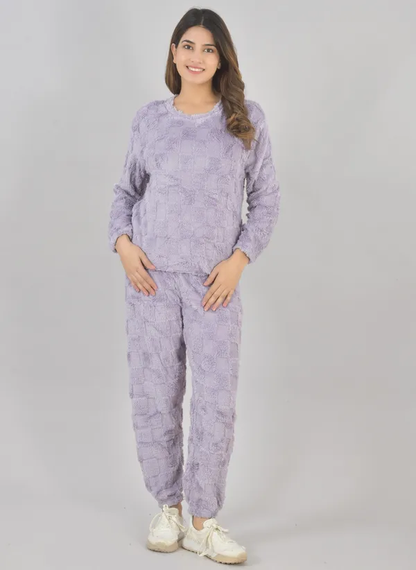 Purple_Winterwear_Checkered_Night_Suit_For_Women