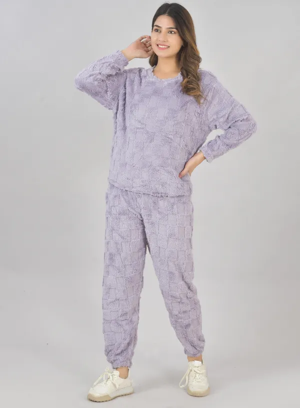 Purple_Winterwear_Checkered_Night_Suit_For_Women