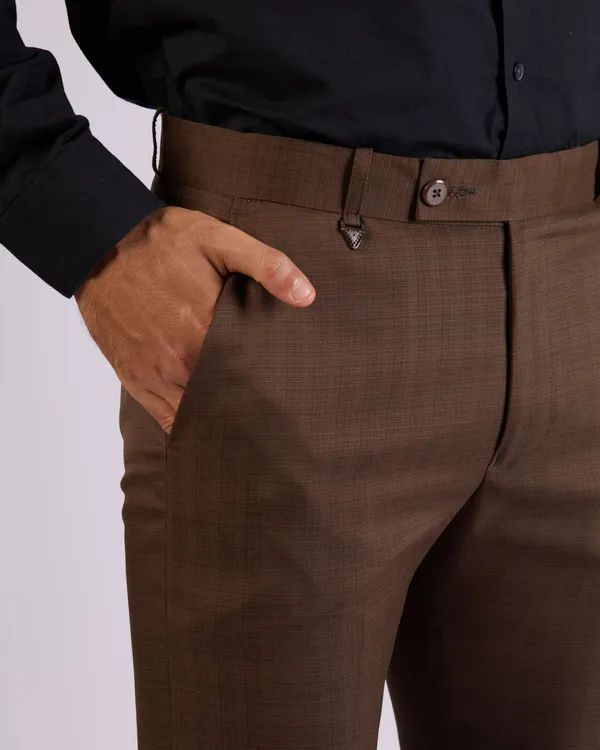 SANT_-_BROWN_SELF-CHECK_SLIM_FIT_FORMAL_TROUSER