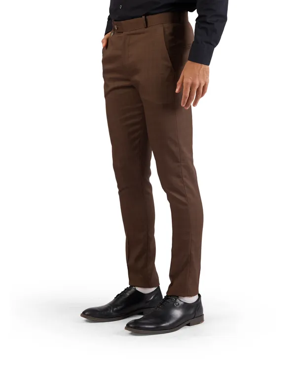 SANT_-_BROWN_SELF-CHECK_SLIM_FIT_FORMAL_TROUSER