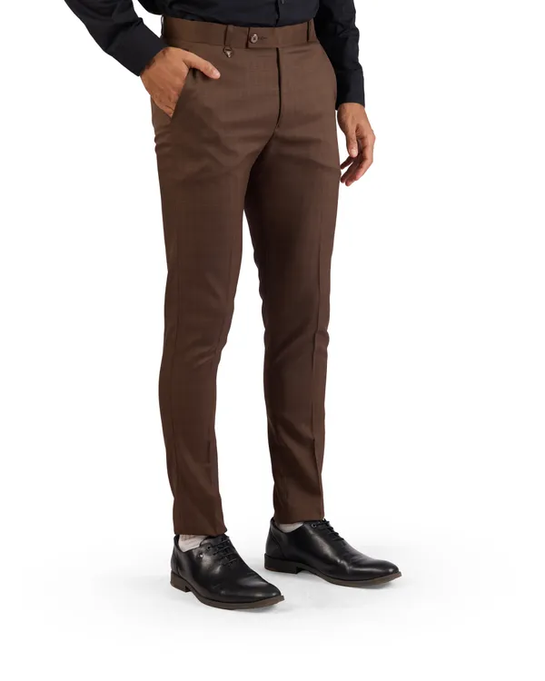 SANT_-_BROWN_SELF-CHECK_SLIM_FIT_FORMAL_TROUSER