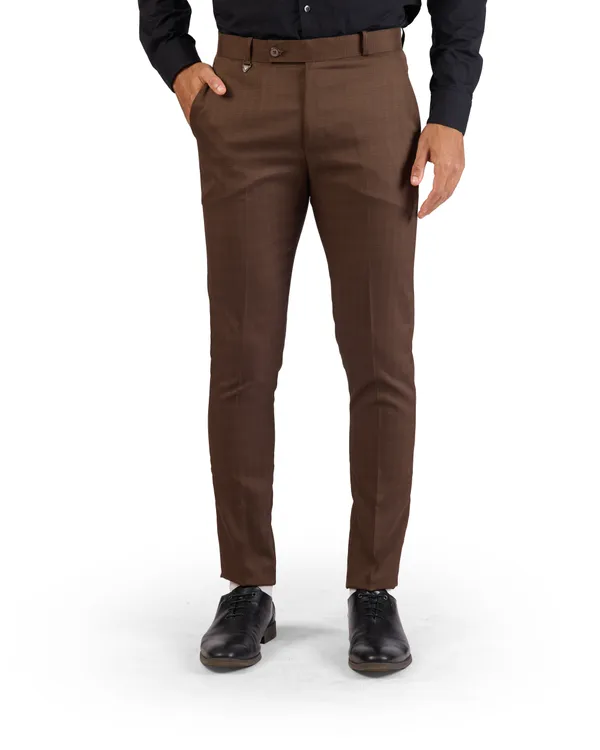 SANT_-_BROWN_SELF-CHECK_SLIM_FIT_FORMAL_TROUSER
