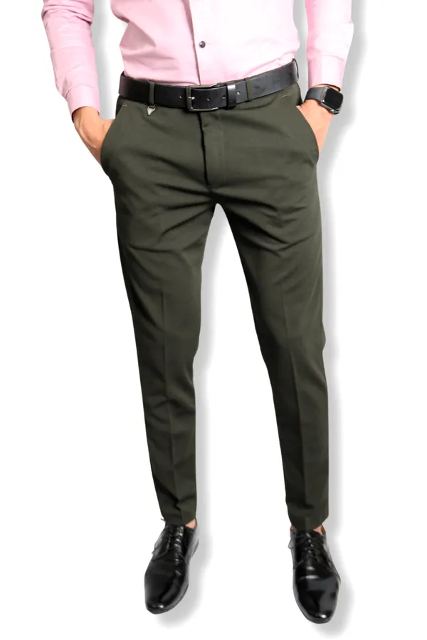 THE MRP STORE Olive Green Textured Formal Trouser | Stretchable and Wrinkle  Free Fabric Price in India - Buy THE MRP STORE Olive Green Textured Formal  Trouser | Stretchable and Wrinkle Free
