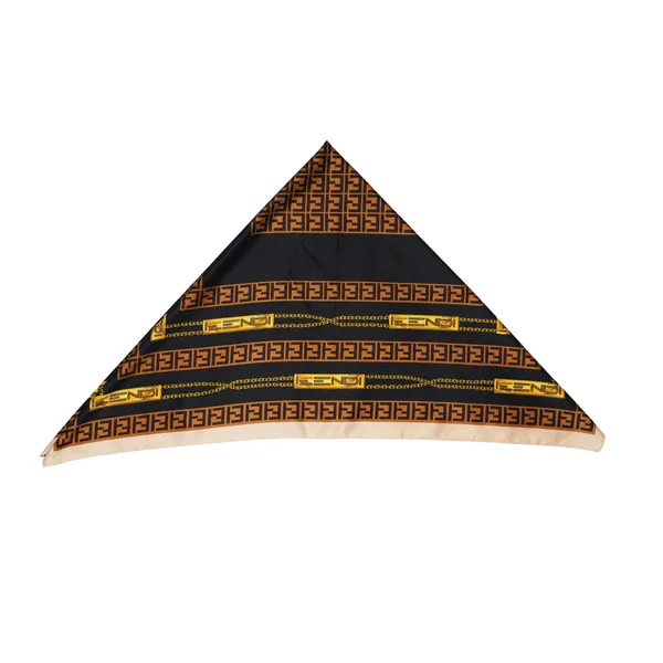Calixto_Luxury_Silk_Square_Scarf_for_Women_–_Black_&_Gold_Geometric_Pattern_with_Chain_Print_–_Elegant_Designer-Inspired_Fashion_Accessory