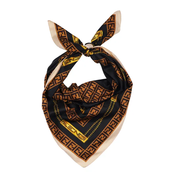 Calixto_Luxury_Silk_Square_Scarf_for_Women_–_Black_&_Gold_Geometric_Pattern_with_Chain_Print_–_Elegant_Designer-Inspired_Fashion_Accessory