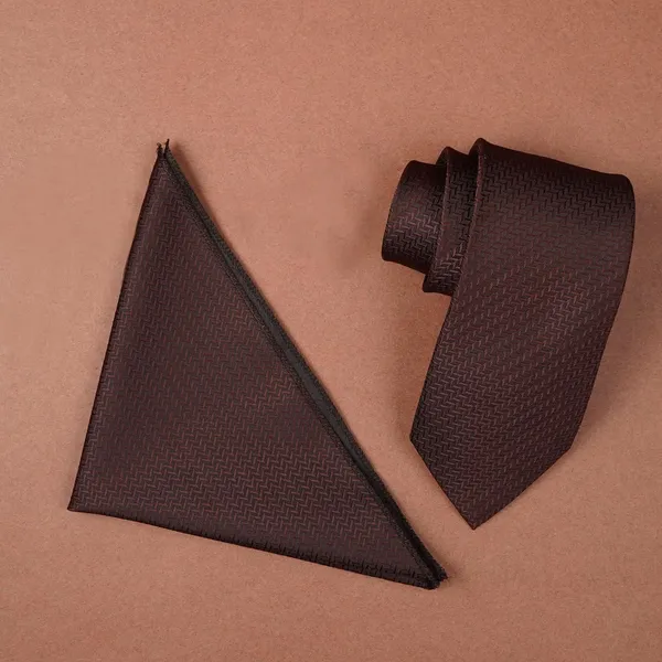 Brown_Men_Micro_Silk_Smooth_Fabric_Criss_Cross_Design_Neck_Tie_&_Pocket_Square_With_Leatherite_Gift_Box