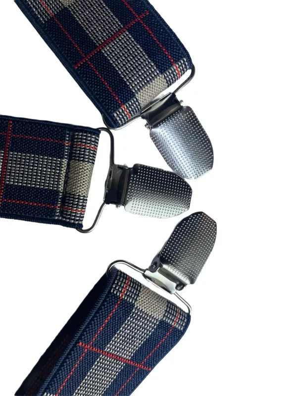 Mens_Adjustable_Elastic_Suspenders_with_Red_and_Navy_Plaid_Pattern__Classic_Y-Back_Braces_with_Heavy-Duty_Metal_Clips__Durable_Stretch_Fabric_for_Formal,_Wedding,_Party,_Business,_and_Casual_Outfits_(Checkered_Tartan_Design)