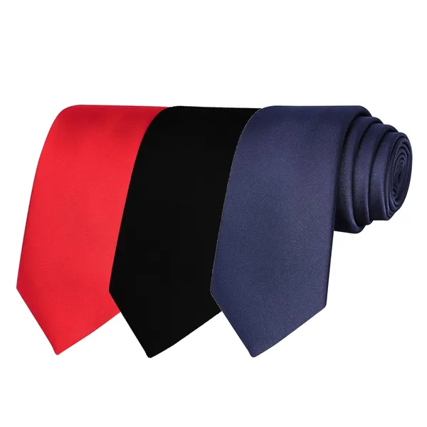 Calixto_Solid_Design_Men's_Blood_Red,Black,Blue_New_Solid_Color_Necktie_For_Men's_,_Polyster_Smooth_Fabric_Necktie_(Pack_Of_3)