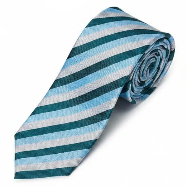 Multicolour_Stripes_Design,_Poly_Cotton_Smooth_Fabric,Backslash_Stripes_Neck_Tie_With_Pocket_Square