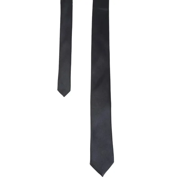 Black_Solid_Design,_Poly_Cotton_Smooth_Fabric,Slim_Neck_Tie