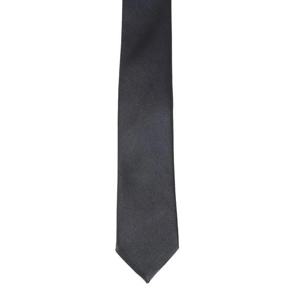 Black_Solid_Design,_Poly_Cotton_Smooth_Fabric,Slim_Neck_Tie