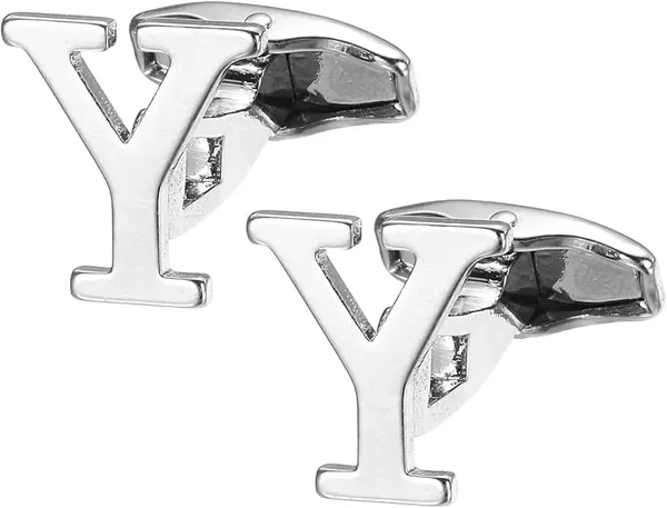 Y_Alphabet_Silver_Cufflinks_for_Men_|_Initial_Letter_�Y�_Personalized_Luxury_Cuff_Links_|_Premium_Polished_Metal_Shirt,_Coat_&_Blazer_Cufflinks_|_Wedding,_Office_|_Stylish_Gift_for_Men_|_Set_of_2