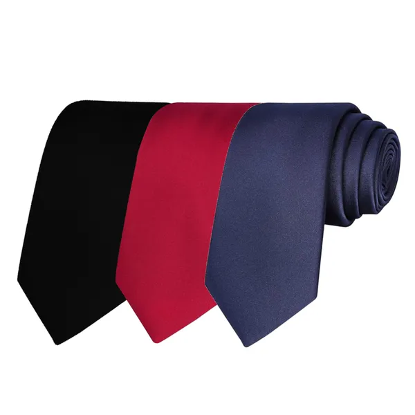 Calixto_Solid_Design_Men's_Black,Maroon,Blue_new_Solid_Color_Necktie_For_Men's_,_Polyster_Smooth_Fabric_Necktie_(Pack_Of_3)