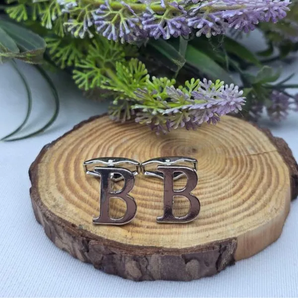 B_Alphabet_Silver_Cufflinks_for_Men_|_Initial_Letter_�B�_Personalized_Luxury_Cuff_Links_|_Premium_Polished_Metal_Shirt,_Coat_&_Blazer_Cufflinks_|_Wedding,_Office_|_Stylish_Gift_for_Men_|_Set_of_2