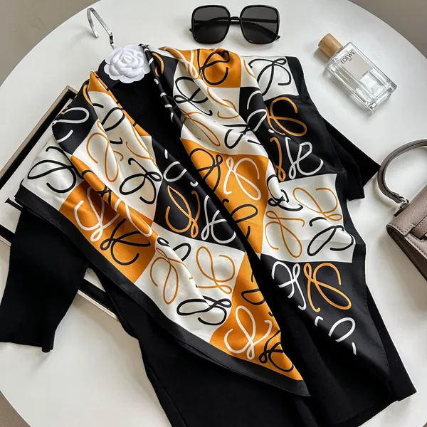 Calixto_Luxury_Silk_Square_Scarf_for_Women_–_Elegant_Designer-Inspired_Pattern,_Soft_&_Lightweight,_35x35_Inches_–_Fashion_Accessory_for_Neck,_Head,_or_Handbag_(Orange_&_Black)