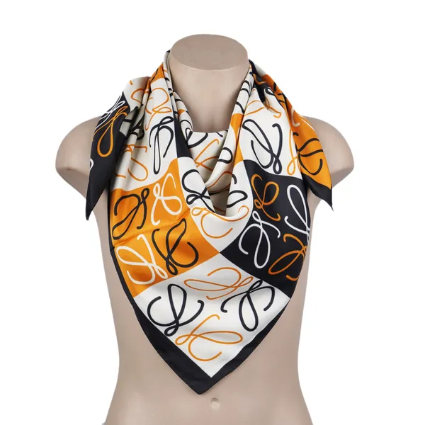 Calixto_Luxury_Silk_Square_Scarf_for_Women_–_Elegant_Designer-Inspired_Pattern,_Soft_&_Lightweight,_35x35_Inches_–_Fashion_Accessory_for_Neck,_Head,_or_Handbag_(Orange_&_Black)