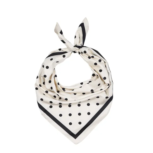 Calixto_Premium_Satin_Silk_Polka_Dot_Scarf_for_Women_–_Elegant_Square_Neck_Wrap,_Headscarf,_Bandana_&_Handbag_Accessory_–_Soft_Lightweight_Fashion_Scarf_with_Black_Border_–_90x90_cm