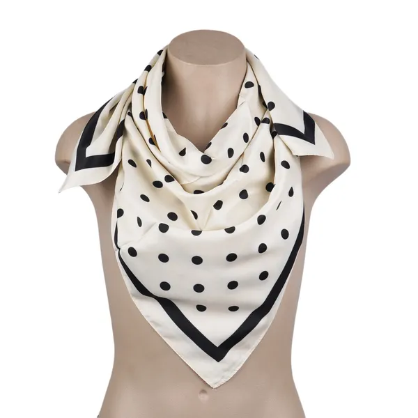 Calixto_Premium_Satin_Silk_Polka_Dot_Scarf_for_Women_–_Elegant_Square_Neck_Wrap,_Headscarf,_Bandana_&_Handbag_Accessory_–_Soft_Lightweight_Fashion_Scarf_with_Black_Border_–_90x90_cm