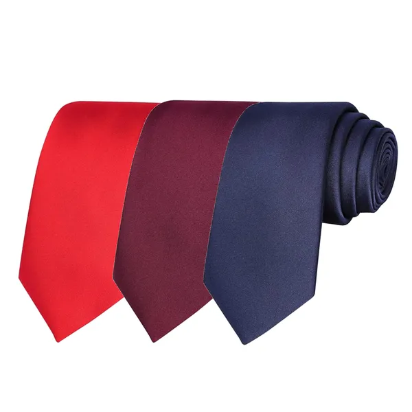 Calixto_Solid_Design_Men's_Blood_Red,Wine,Blue_New_Solid_Color_Necktie_For_Men's_,_Polyster_Smooth_Fabric_Necktie_(Pack_Of_3)