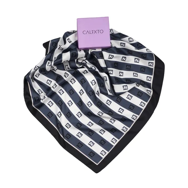 Calixto_Luxury_Silk_Satin_Square_Scarf_for_Women_–_Elegant_Black_&_White_Designer_Print_Headscarf,_Soft_Lightweight_Fashion_Neck_Wrap,_Versatile_Bandana_Shawl_for_Casual_&_Formal_Wear