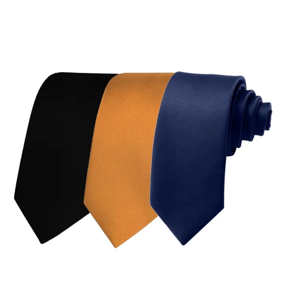 Calixto_Solid_Design_Men's_Black,Mustard,Blue_Solid_Color_Necktie_For_Men's_,_Polyster_Smooth_Fabric_Necktie_(Pack_Of_3)