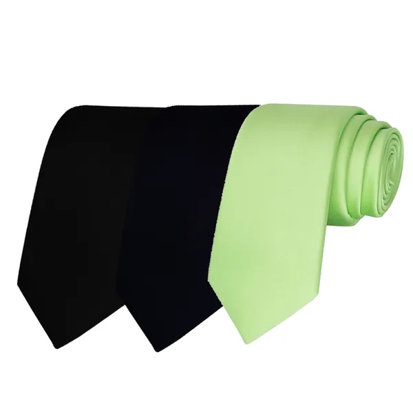 Calixto_Solid_Design_Men's_Black,Dark_Blue,Green_Solid_Color_Necktie_For_Men's_,_Polyster_Smooth_Fabric_Necktie_(Pack_Of_3)