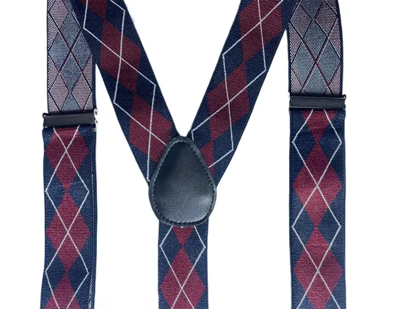 Mens_Adjustable_Y-Back_Suspenders__Wide_Clip-On_Elastic_Braces_with_Heavy-Duty_Metal_Clips,_Navy_Blue_&_Burgundy_Argyle_Diamond_Pattern__Classic_Suspenders_for_Pants,_Business,_Wedding,_Formal_&_Casual_Outfits