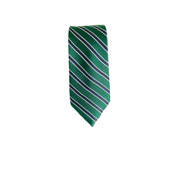 Roomy_Green_With_Thin_Black_Stripes_Stripes_Design,_Poly_Cotton_Smooth_Fabric,_Color_Neck_Tie