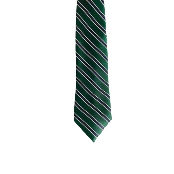 Roomy_Green_With_Thin_Black_Stripes_Stripes_Design,_Poly_Cotton_Smooth_Fabric,_Color_Neck_Tie