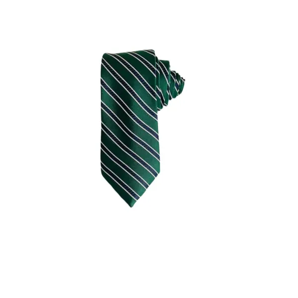 Roomy_Green_With_Thin_Black_Stripes_Stripes_Design,_Poly_Cotton_Smooth_Fabric,_Color_Neck_Tie