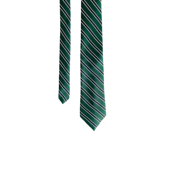 Roomy_Green_With_Thin_Black_Stripes_Stripes_Design,_Poly_Cotton_Smooth_Fabric,_Color_Neck_Tie