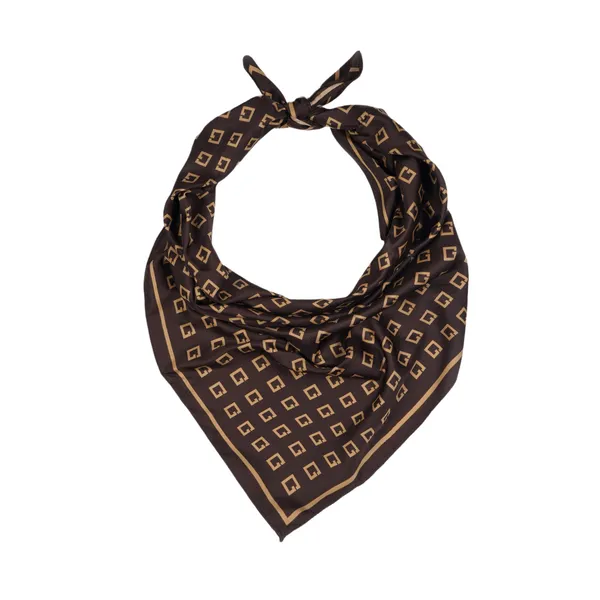 Calixto_Premium_Brown_Silk_Scarf_with_Geometric_G_Print_|_Luxury_Square_Satin_Neck_Scarf_for_Women_|_Soft,_Lightweight_&_Stylish