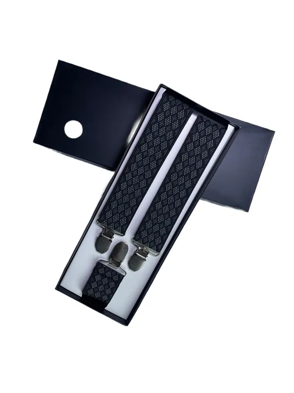 Mens_Suspenders__Black_with_Diamond-Check_Pattern,_Adjustable_Y-Back_Style,_Elastic_Straps_&_Heavy-Duty_Clips_for_Weddings,_Business_Suits,_Formal_Events_&_Casual_Fashion