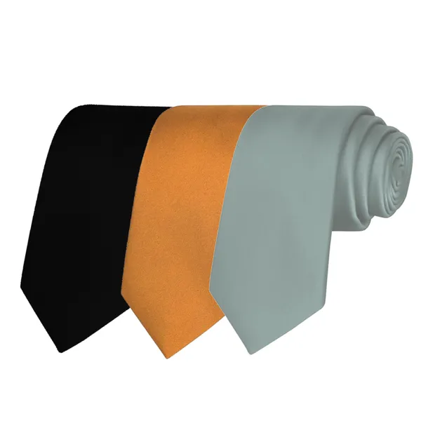 Calixto_Solid_Design_Men's_Black,Mustard,Silver_Solid_Color_Necktie_For_Men's_,_Polyster_Smooth_Fabric_Necktie_(Pack_Of_3)
