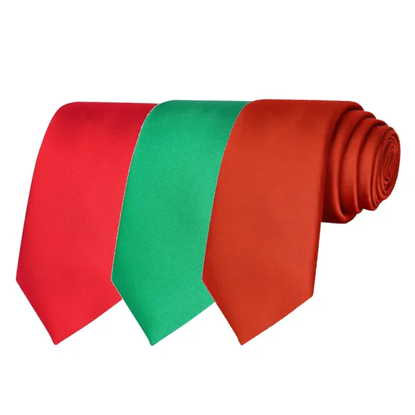 Calixto_Solid_Design_Men's_Blood_Red,Bottle_Green,_Red_Solid_Color_Necktie_For_Men's_,_Polyster_Smooth_Fabric_Necktie_(Pack_Of_3)