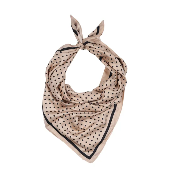 Calixto_Silk_Satin_Square_Scarf_for_Women_–_Beige_with_Black_Polka_Dots_–_Elegant_Neck,_Hair,_and_Bag_Accessory