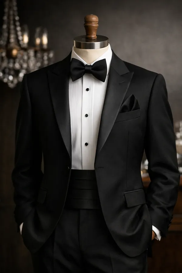 Calixto_Black_Tuxedo_Cummerbund_and_Bow_Tie_Set_for_Men_–_Adjustable_Pre-Tied_Bowtie,_Satin_Pleated_Cummerbund_&_Pocket_Square_–_Formal_Wedding_Prom_Tuxedo_Accessories_Gift_Set_with_Luxury_Box