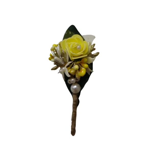 Calixto_Bouquet_Brooch_Of_Yellow_And_White_Color_For_Men_And_Women_,Unisex_Accessory_For_Weddings,_Parties_(_Pack_Of_1)