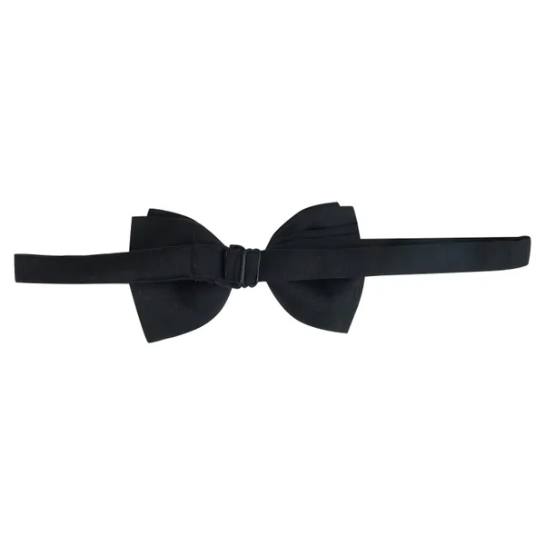 Black_Double_Layer_Pre-Tied_Bow_With_Lapel_Pin__for_Men,_Classic_Solid_Color_Satin_Fabric_Bow_Tie,_Adjustable_Length_Clip,_Formal_Bow