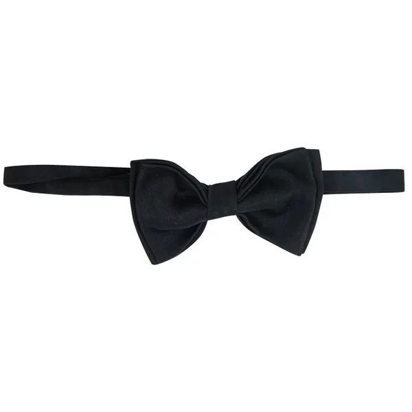 Black_Double_Layer_Pre-Tied_Bow_With_Lapel_Pin__for_Men,_Classic_Solid_Color_Satin_Fabric_Bow_Tie,_Adjustable_Length_Clip,_Formal_Bow