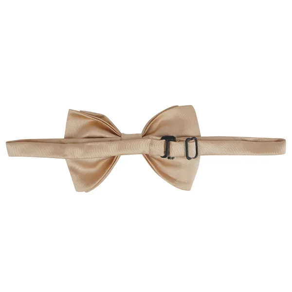 Cream_Double_Layer_Pre-Tied_Bow_With_Lapel_Pin__for_Men,_Classic_Solid_Color_Satin_Fabric_Bow_Tie,_Adjustable_Length_Clip,_Formal_Bow