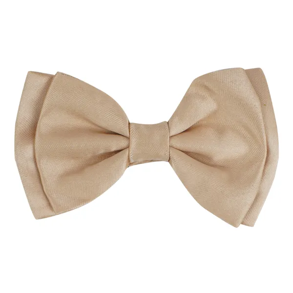 Cream_Double_Layer_Pre-Tied_Bow_With_Lapel_Pin__for_Men,_Classic_Solid_Color_Satin_Fabric_Bow_Tie,_Adjustable_Length_Clip,_Formal_Bow