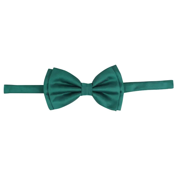 Green_Double_Layer_Pre-Tied_Bow_With_Lapel_Pin__for_Men,_Classic_Solid_Color_Satin_Fabric_Bow_Tie,_Adjustable_Length_Clip,_Formal_Bow