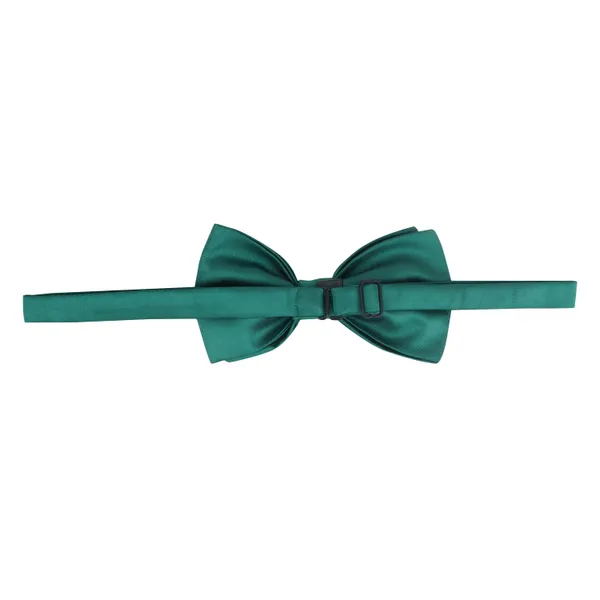 Green_Double_Layer_Pre-Tied_Bow_With_Lapel_Pin__for_Men,_Classic_Solid_Color_Satin_Fabric_Bow_Tie,_Adjustable_Length_Clip,_Formal_Bow
