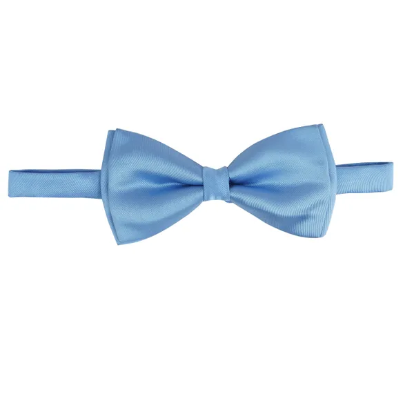Sky_Blue_Elegant_Double_Layer_Bow_Pre-Tied_Bow_And_Lapel_Pin_for_Men,_Classic_Solid_Color_100%_Polyester_Micro_Fabric_Bow_Tie,_Adjustable_Length_Clip