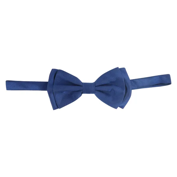 Navy_Blue_Elegant_Double_Layer_Bow_Pre-Tied_Bow_And_Lapel_Pin_for_Men,_Classic_Solid_Color_100%_Polyester_Micro_Fabric_Bow_Tie,_Adjustable_Length_Clip