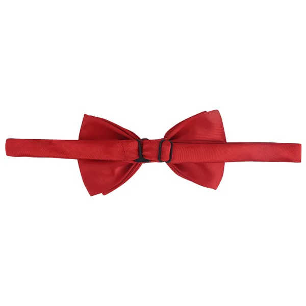 Red_Elegant_Double_Layer_Bow_Pre-Tied_Bow_And_Lapel_Pin_for_Men,_Classic_Solid_Color_100%_Polyester_Micro_Fabric_Bow_Tie,_Adjustable_Length_Clip