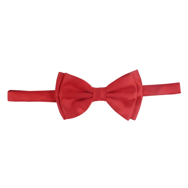 Red_Elegant_Double_Layer_Bow_Pre-Tied_Bow_And_Lapel_Pin_for_Men,_Classic_Solid_Color_100%_Polyester_Micro_Fabric_Bow_Tie,_Adjustable_Length_Clip